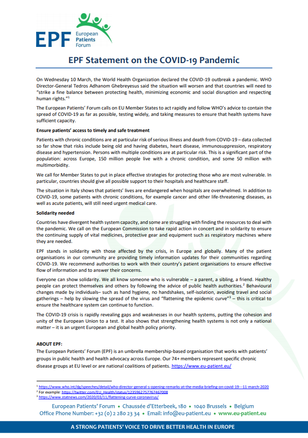 Declaración original EPF