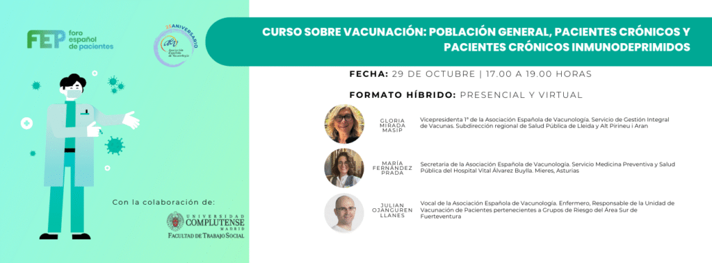 Curso sobre vacunación: población general, pacientes crónicos y pacientes crónicos inmunodeprimidos