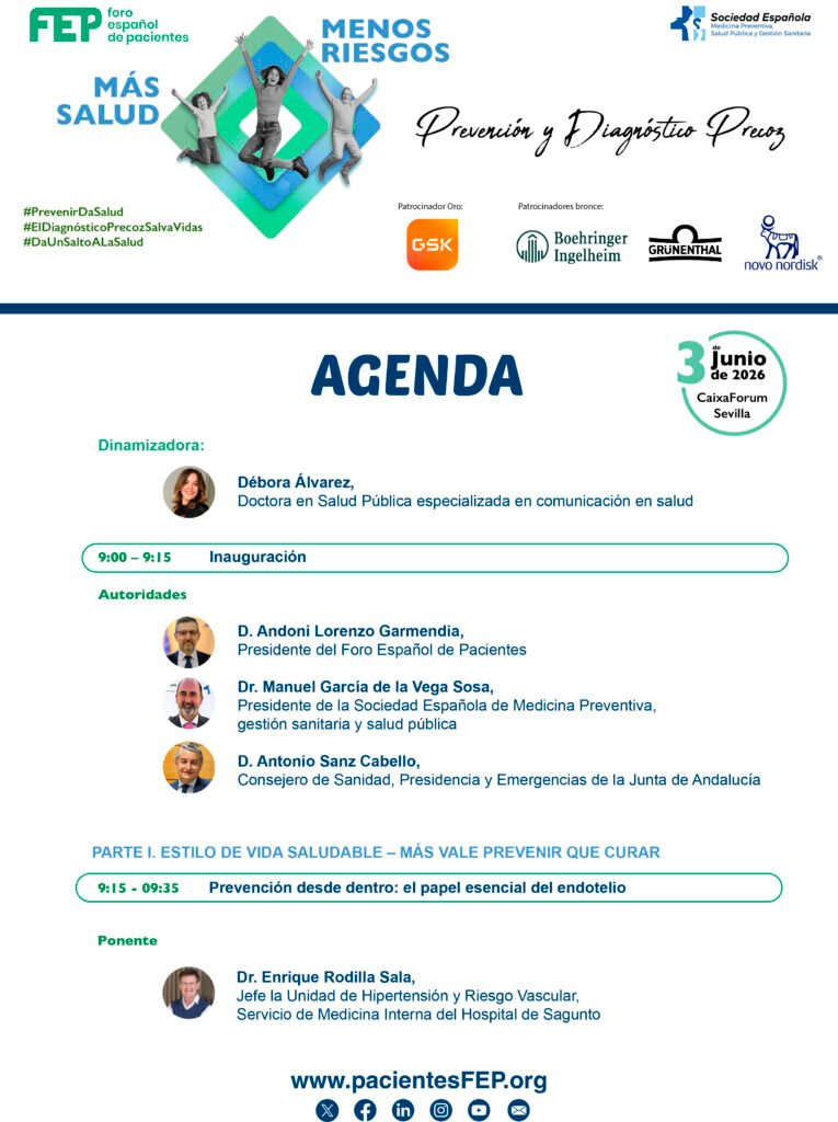 Más salud, menos riesgos: Prevención y Diagnóstico precoz 2026 1 Agenda 2026 Foro Salud V3 1