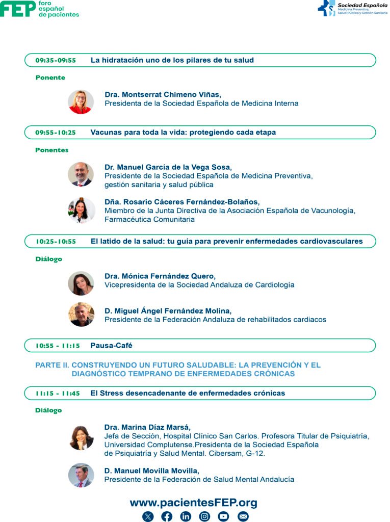 Más salud, menos riesgos: Prevención y Diagnóstico precoz 2026 2 Agenda 2026 Foro Salud V3 2